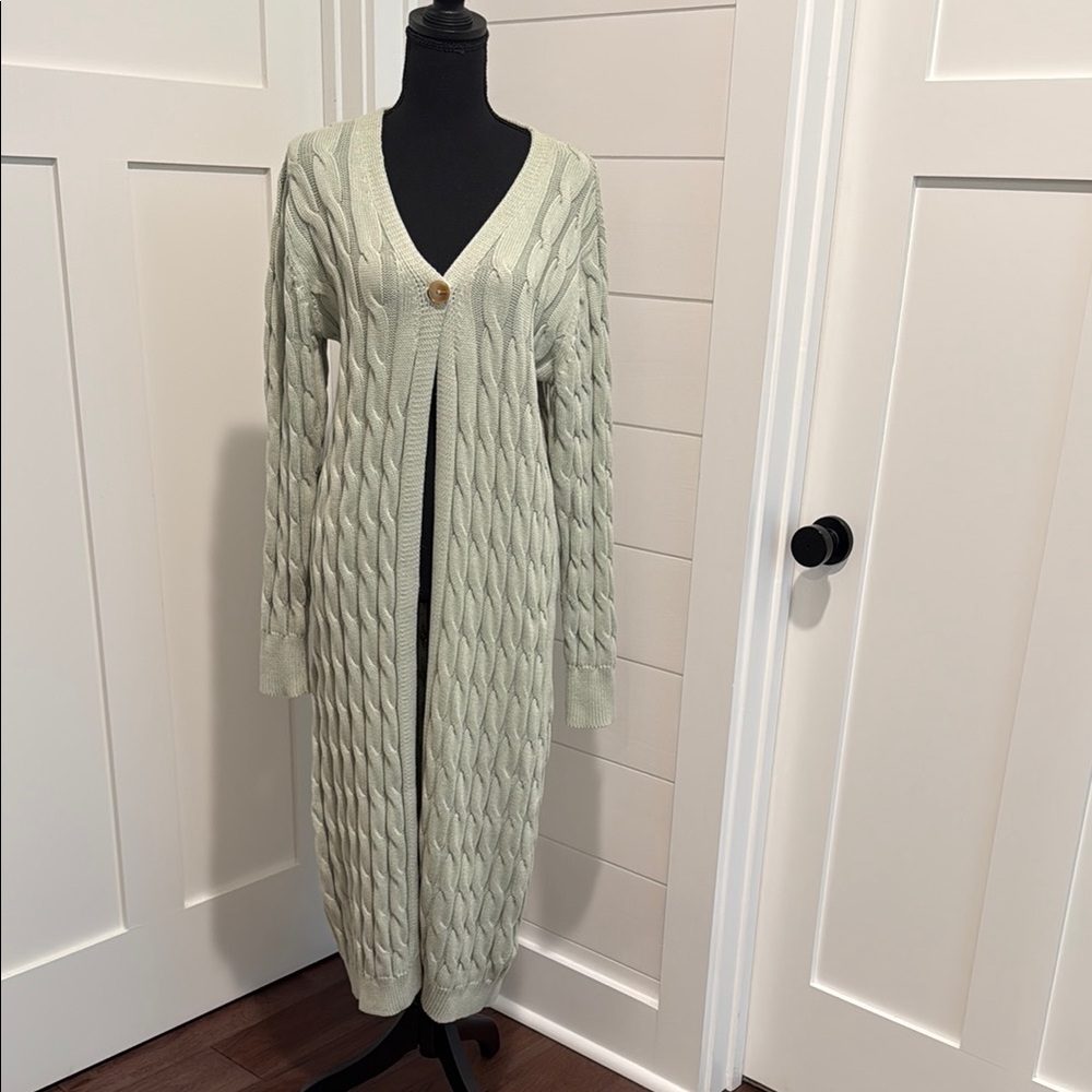 Anthropology Ollari New York Long Knit Cardigan with  Single Button